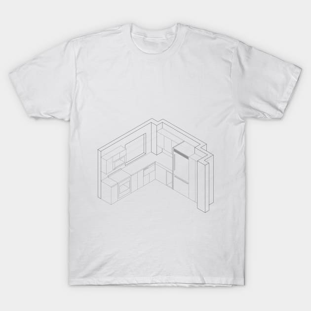 AutoCad Orthographic Kitchen T-Shirt by GeleHaas